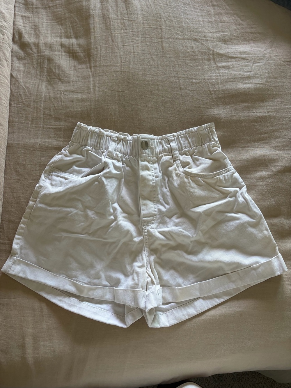 H&M High Waisted White Shorts